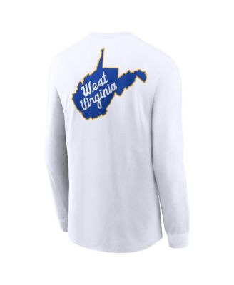Men's Jerry West White West Virginia Mountaineers Warm Up Long Sleeve T-Shirt