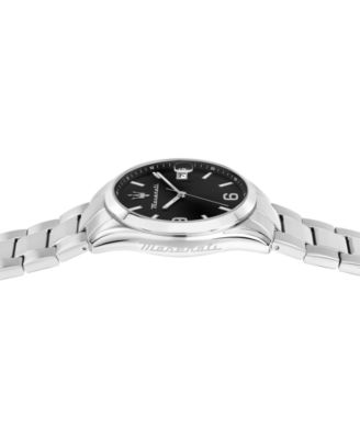 Men's Date Stainless Steel Metal Band Watch, 43mm