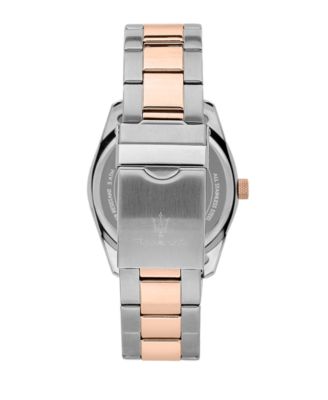 Men's Date Two-Tone Metal Band Watch, 43mm