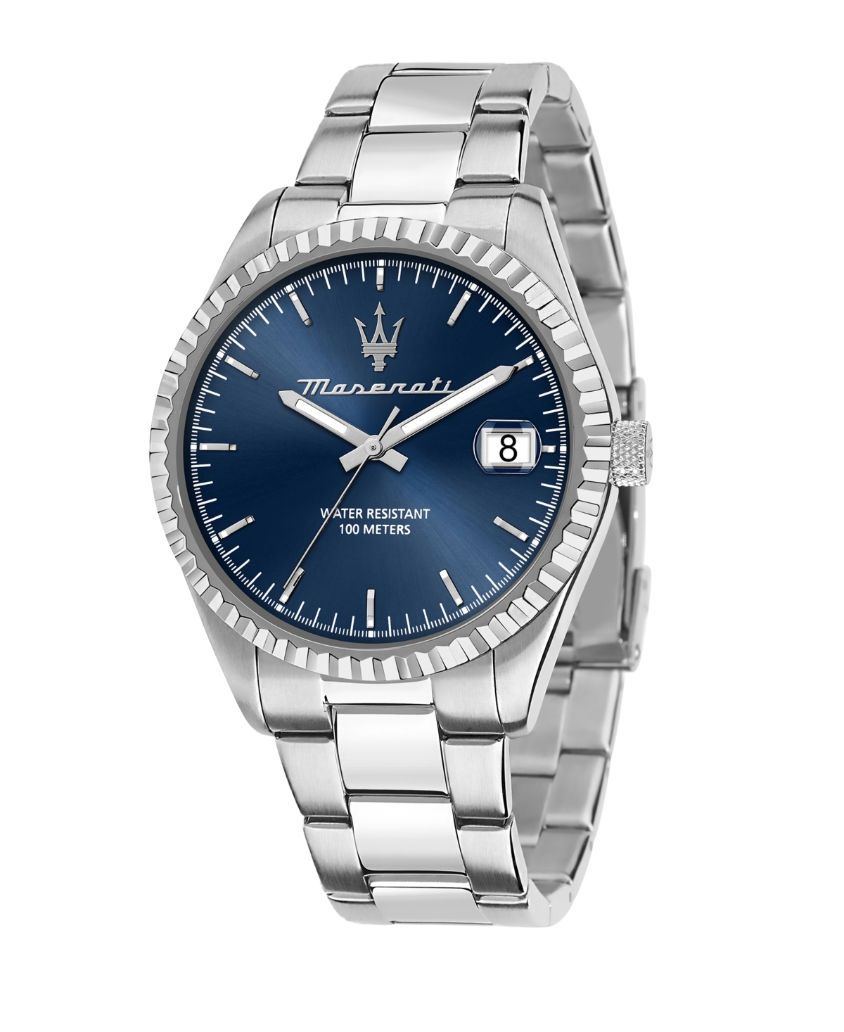 Men's Date Stainless Steel Metal Band Watch, 43mm - Stainless Steel