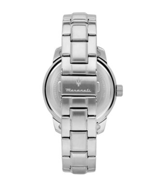 Men's Date Stainless Steel Metal Band Watch, 44mm