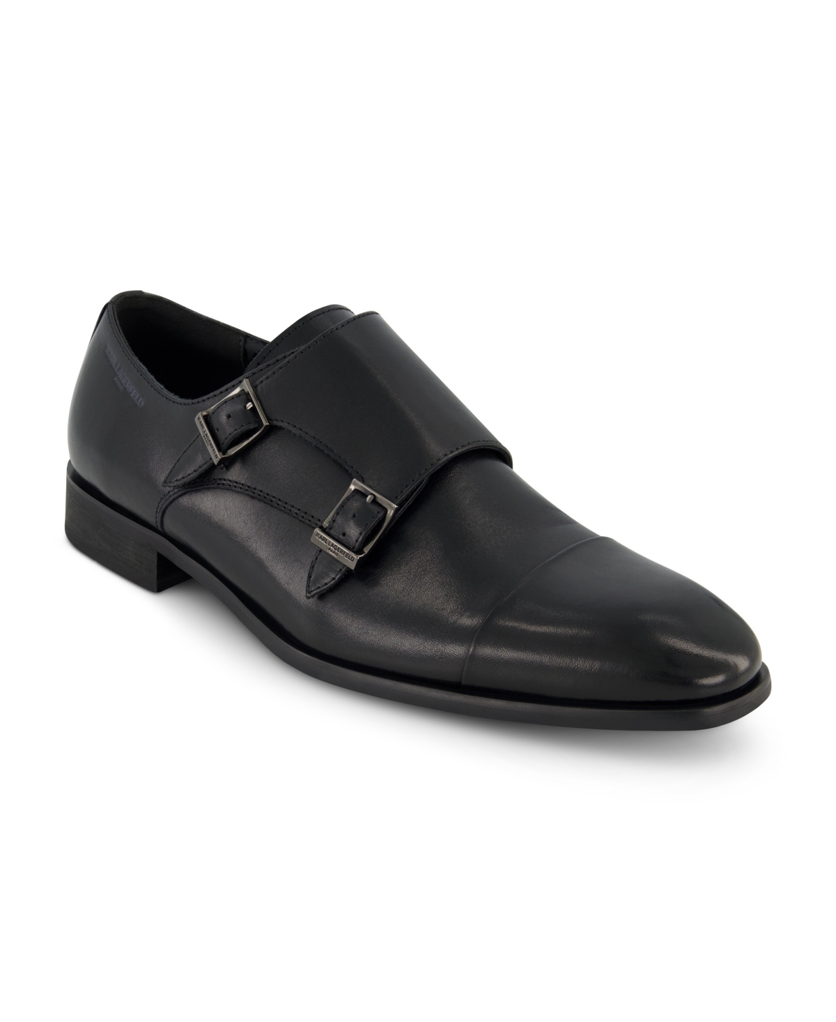 Men's Double Monk Cap Toe Dress Shoe - Black