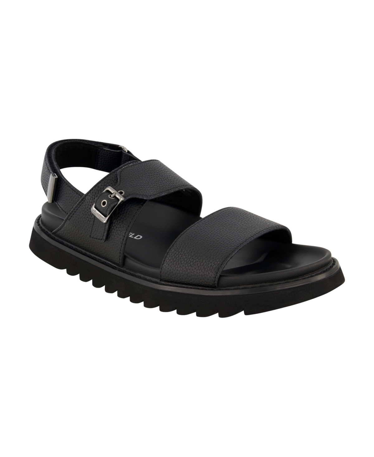 Men's Tumbled Leather Fisherman Sandal - Black