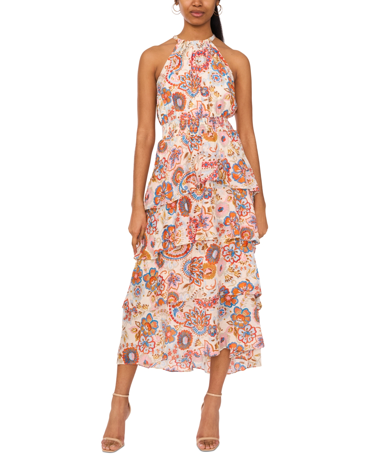 Sam & Jess Women's Floral-print Maxi Halter Dress