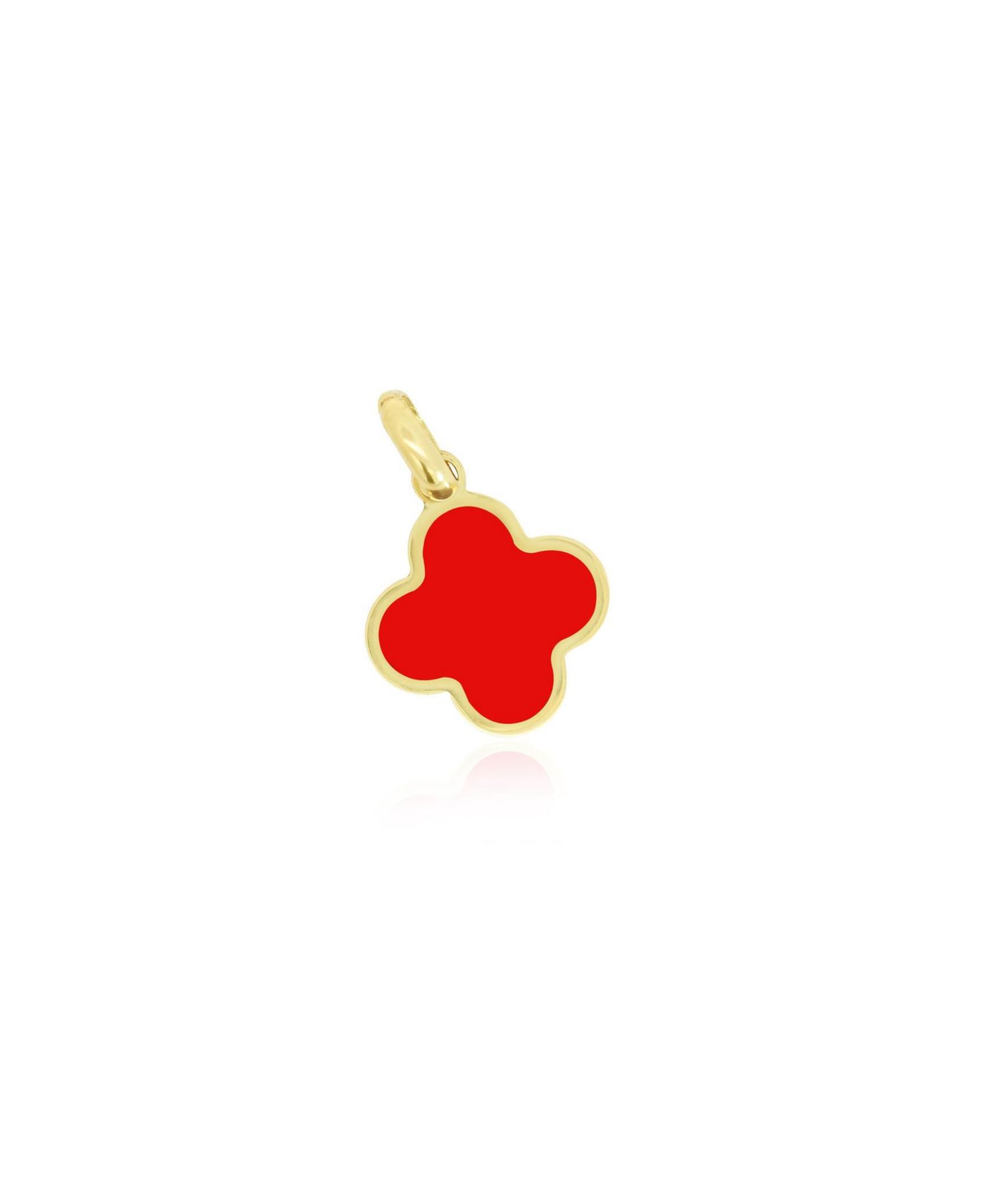 Coral Clover Charm - 10 millimeters