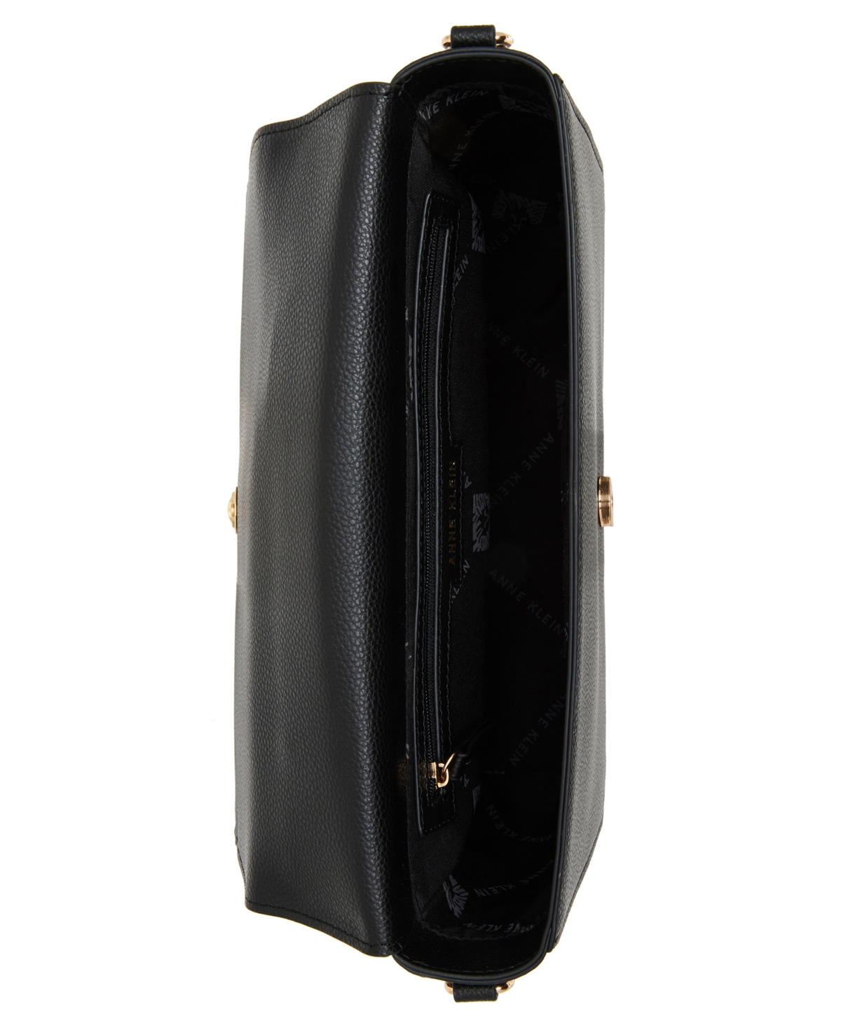 Shop Anne Klein Belted Flap Small Satchel Bag In Black
