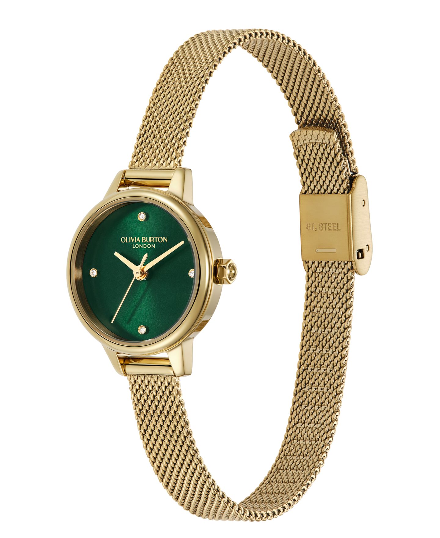 Женские часы Olivia Burton Mini Classic Gold Tone Stainless Steel Mesh Bracelet Watch, 23mm — фото 2