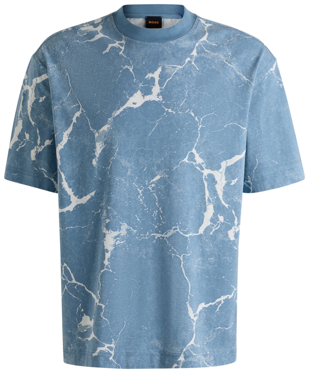 Shop Hugo Boss Boss By  Men's Cotton-jersey Relaxed-fit T-shirt In Open Blue