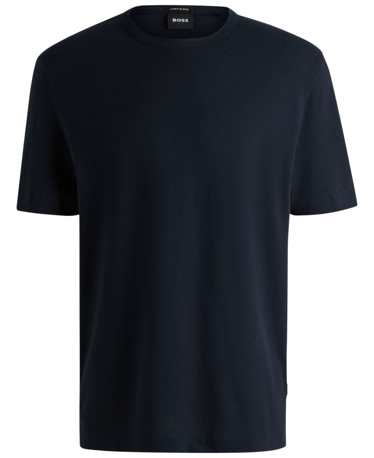 Hugo Boss Boss By  Men's Cotton Linen Regular-fit T-shirt In Blue