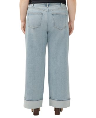 Plus Size Highly Desirable High Rise Wide Leg Jeans