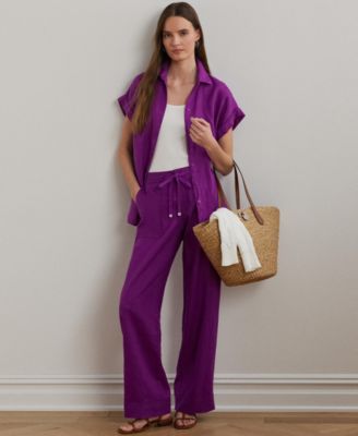 Lauren Ralph Lauren - Wide-Leg Linen Pants
