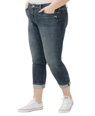 Plus Size Suki Mid Rise Curvy Fit Straight Crop Jeans