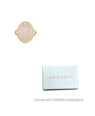 Moonstone Halo Ring 14k gold vermeil