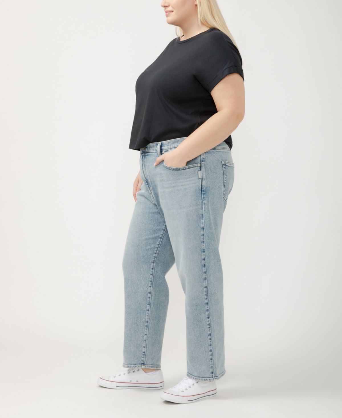 Shop Silver Jeans Co. Plus Size 90s High Rise Relaxed Straight Leg Jeans