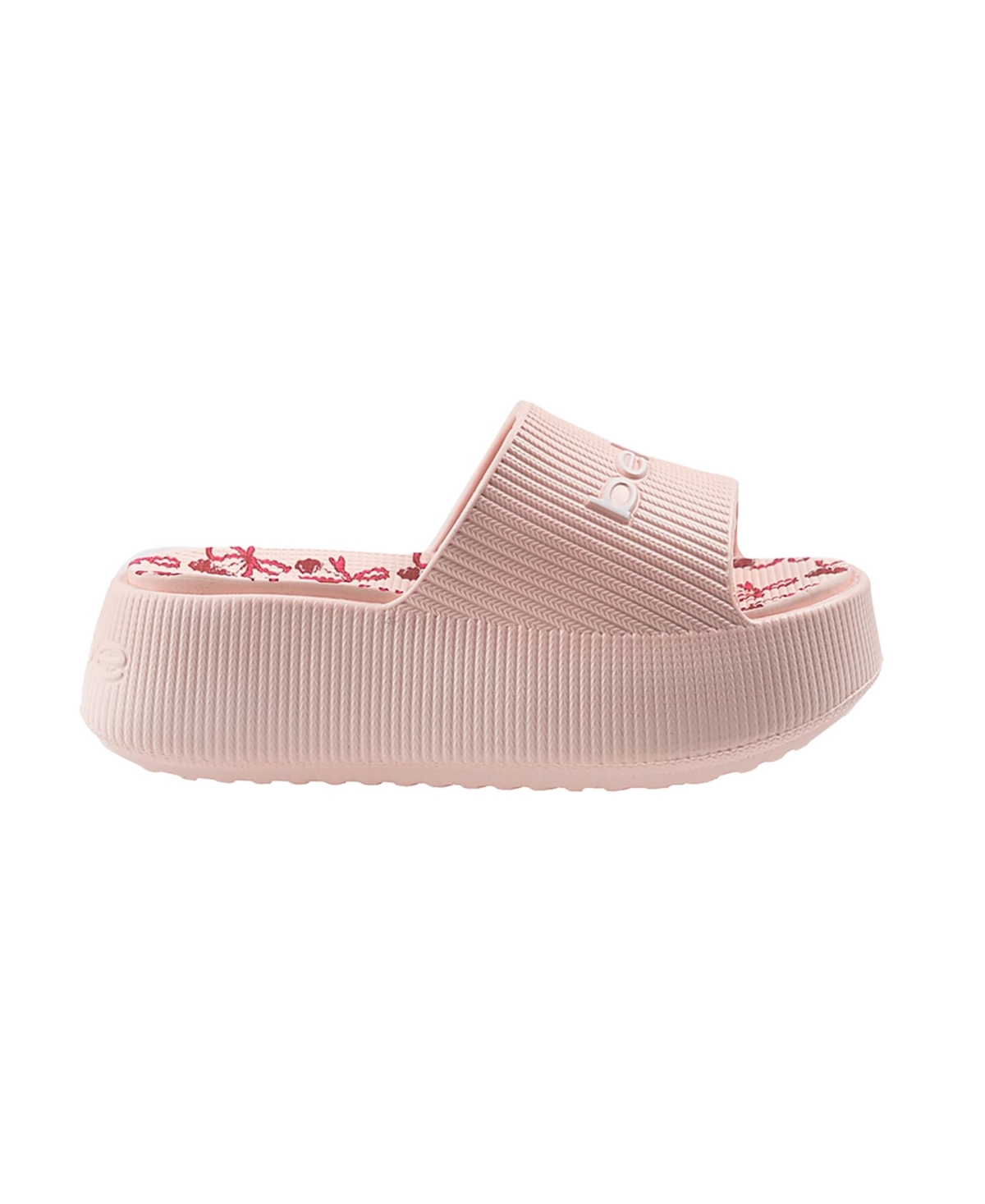 Bebe Little And Big Girls Trendy And Comfortable Summer Platform Slides In Blush