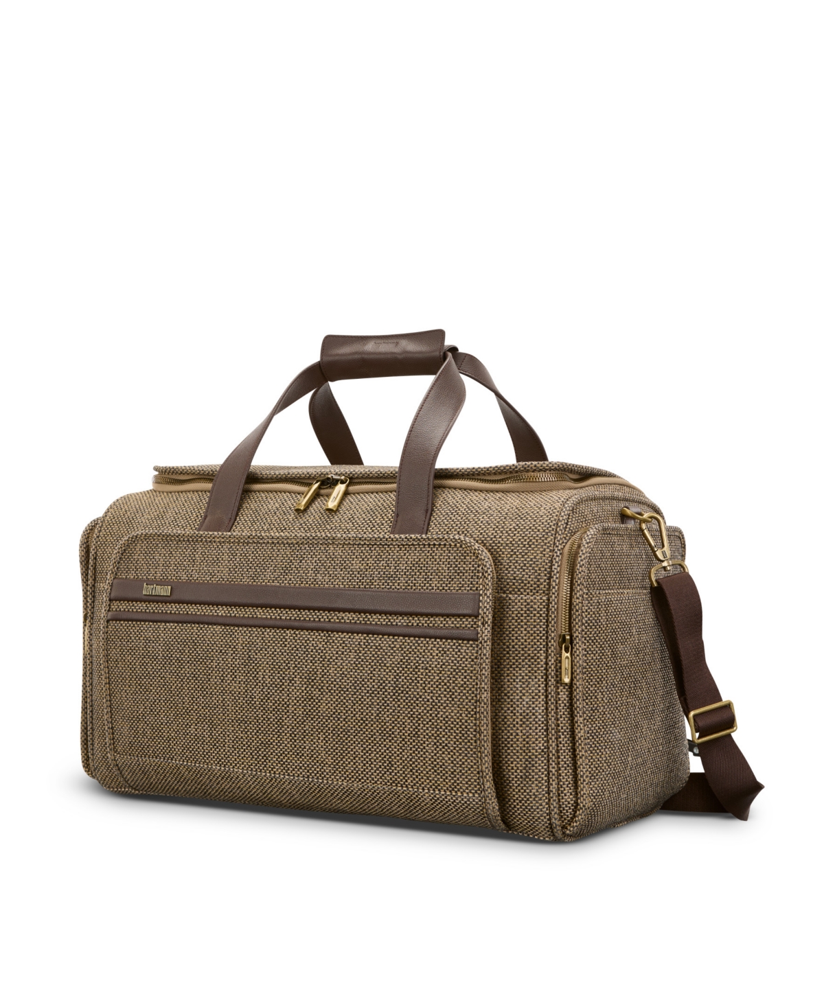 Tweed Travel Duffel - Tweed/ Natural Leather