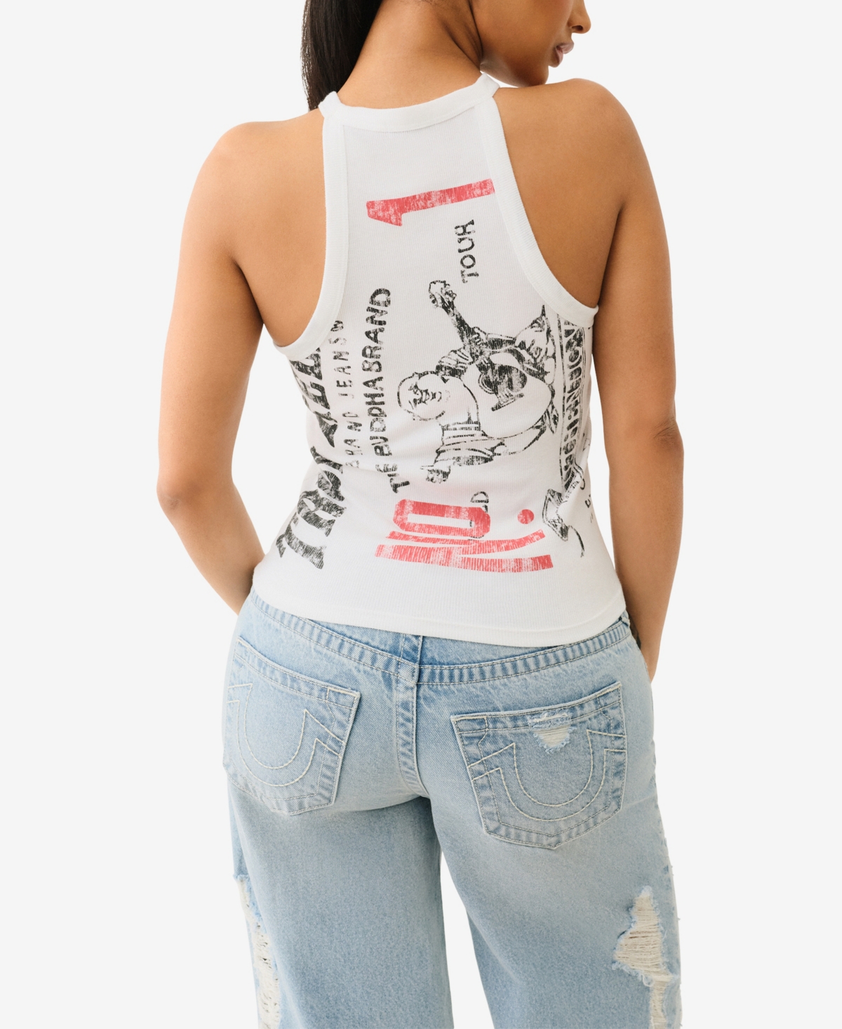 True Religion Sleeveless Vest In Optic White