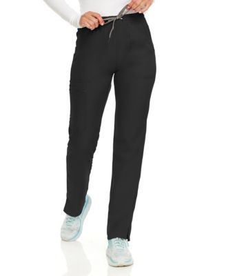 Women's Terri Stretch Straight Leg Six Pocket Cargo Scrub Pants, Black, XX Small