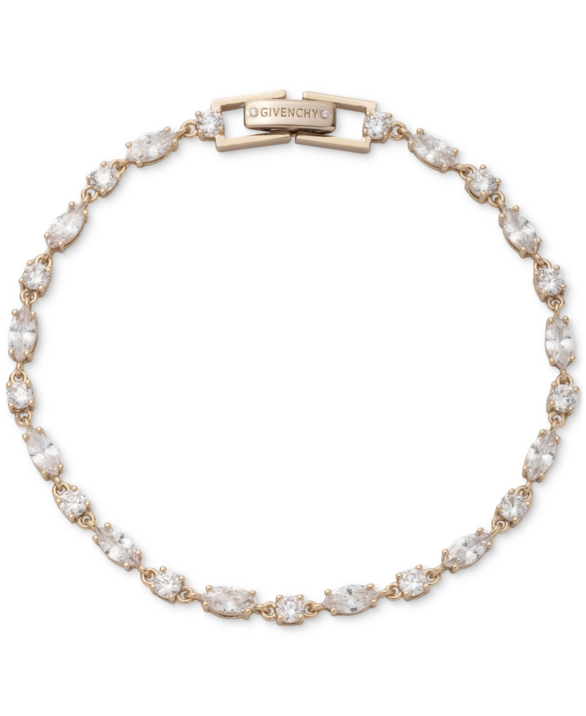 Gold-Tone Cubic Zirconia Flex Bracelet - White