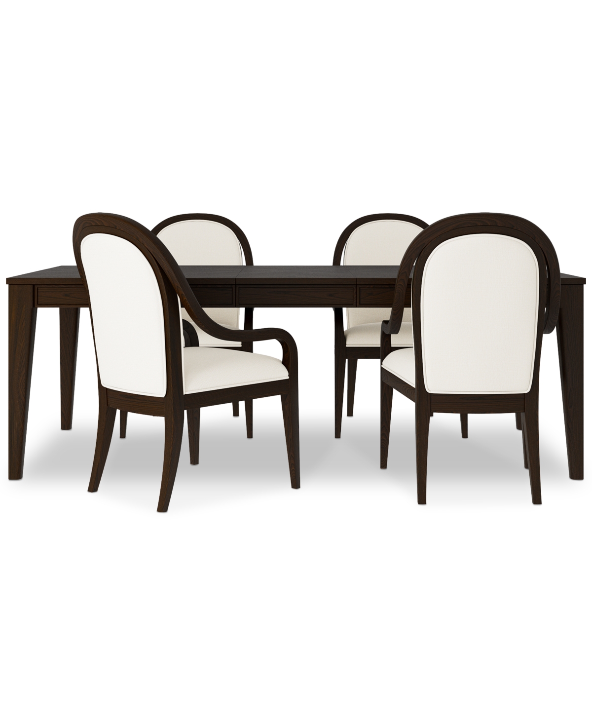 Macy's Mazen 5-pc. Dining Set (table & 4 Arm Chairs) In Dark Brown