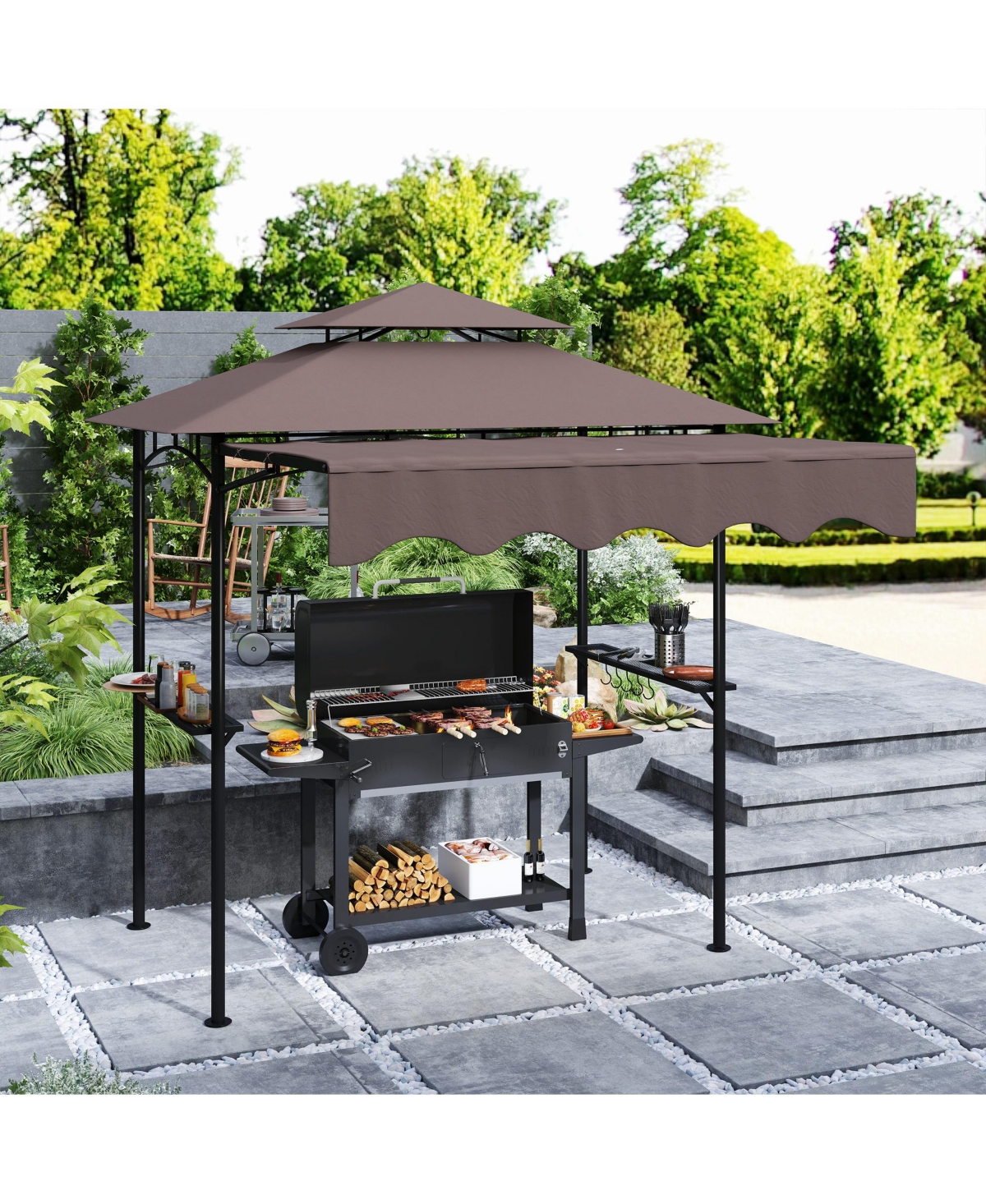 Outsunny 8' x 5' Grill Gazebo, - Gazebo