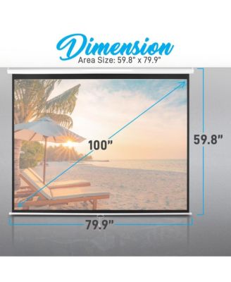 Universal 100-Inch Manual Roll-Down Projection Screen with Surface (59.8" x 79.9")