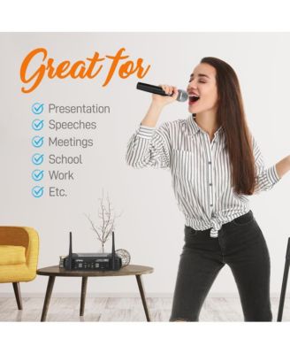 Premier Series Professional 2-Channel UHF Wireless Handheld Microphone System with Selectable Frequency