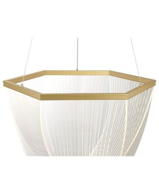 Muir 20 1/2" Modern Pendant Ceiling Light Fixture Dining Room Over Table Hanging LED Clear Sanded Gold Finish