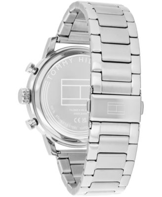 Men's Multifunction Silver-Tone Stainless Steel Bracelet Watch, 46mm