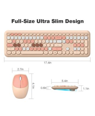 Wireless Keyboard and Mouse Combo, 2.4G Slim Full-Sized Ergonomic Keyboard Mouse for PC Desktop Laptops Windows