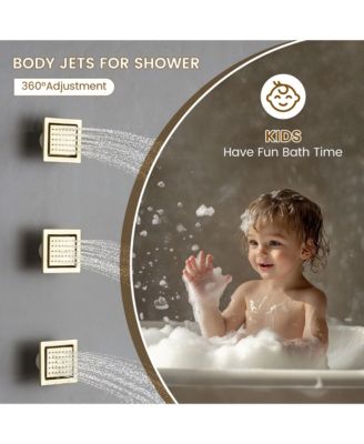 Body Jets With Handheld Shower Ceiling-Mounted Thermostatic Shower System