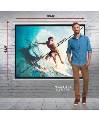 Universal 72-Inch Roll-Down Manual Projection Screen Matte White (42.5" x 56.6")