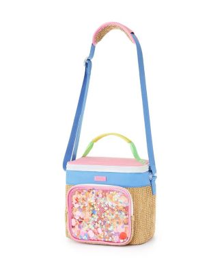 Woven Insulated Confetti Cooler Bag, Large Cute Stylish Adult Reusable Lunch Tote for Women