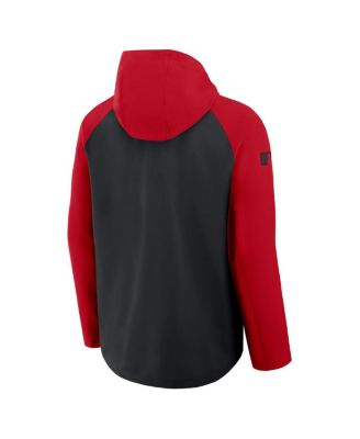 Men's Black/Red Cincinnati Reds Authentic Collection Raglan Performance Full-Zip Jacket