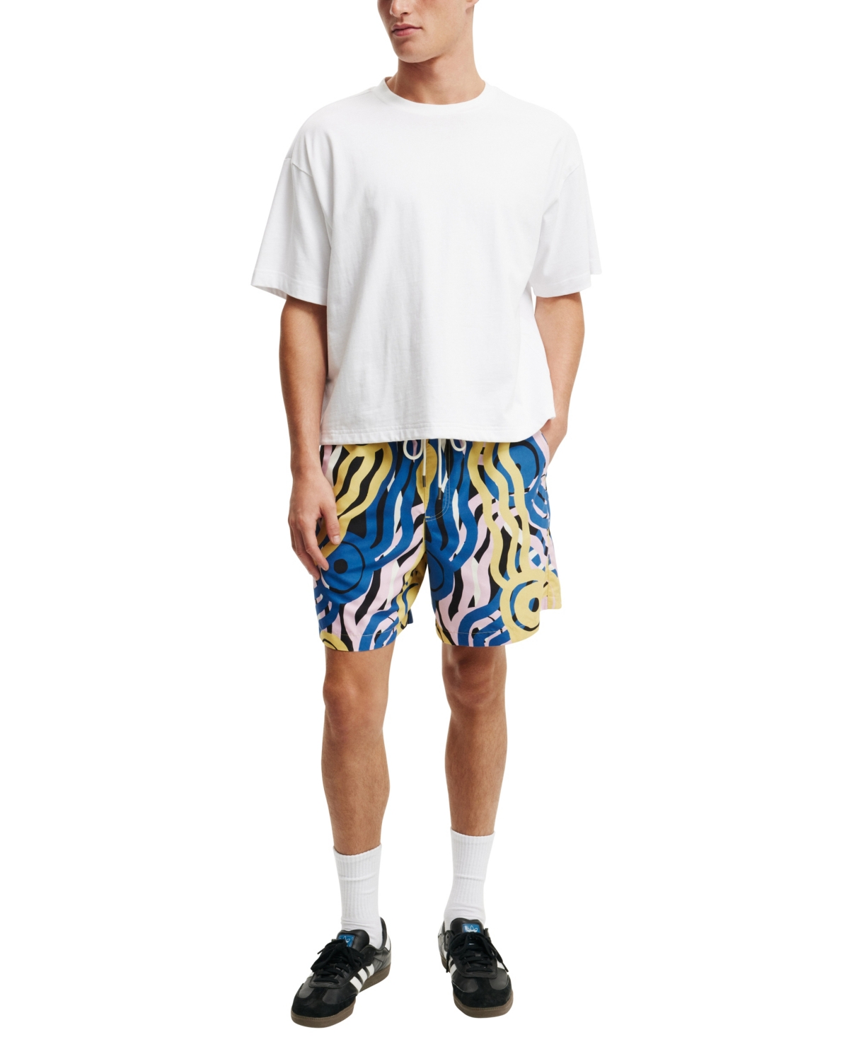 Shop Cotton On Men's Baggy Fit Shorts In Black,lilac,gold,tylah Saunders