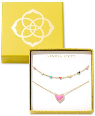 2-Pc. Set Pav&eacute; Heart 19" Necklaces