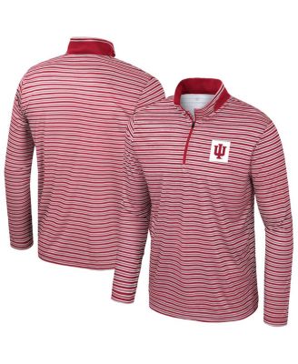 Colosseum - Men's Crimson Indiana Hoosiers Striped Quarter-Zip Top