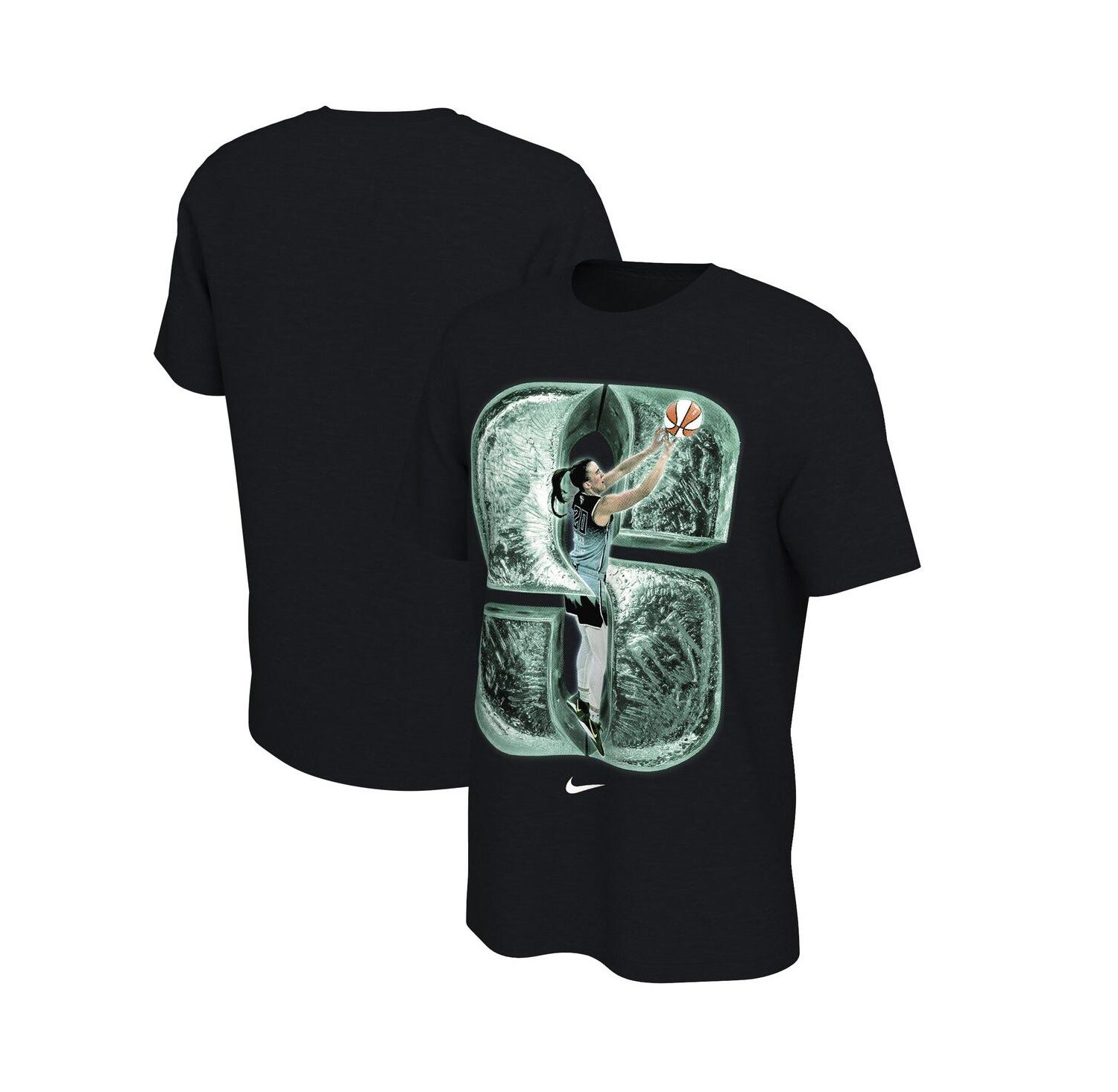 Men's and Women's Sabrina Ionescu Black New York Liberty WNBA Summit Player T-Shirt