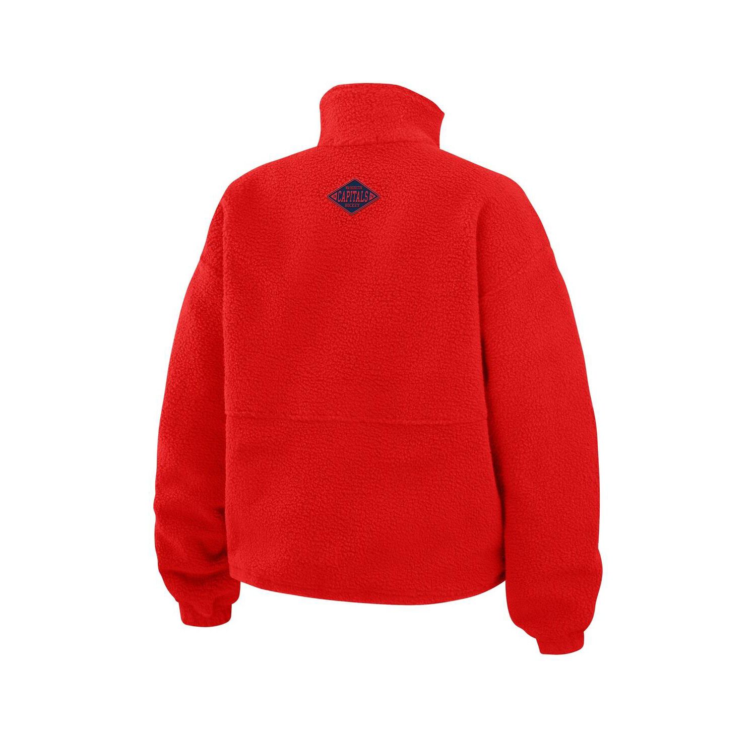 Women's Red Washington Capitals Polar Fleece Half-Zip Jacket