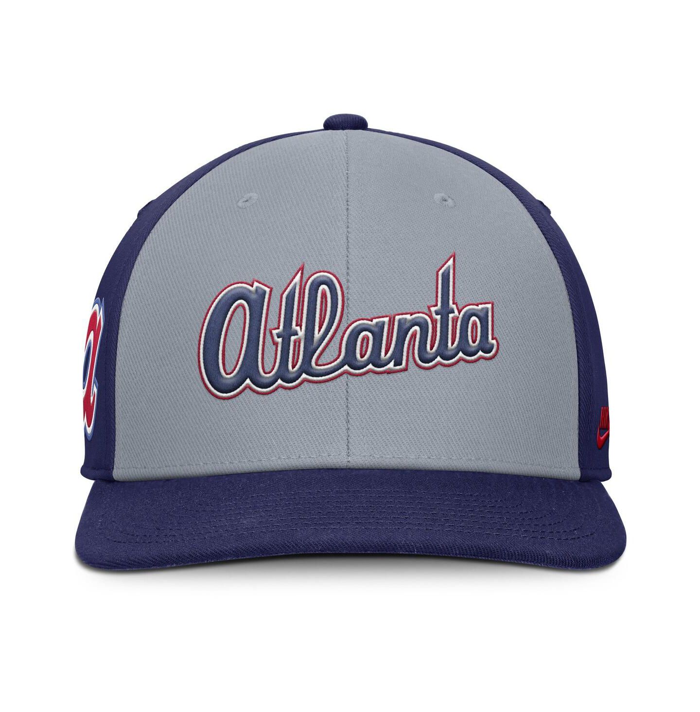 Мужская кепка Nike Gray/Royal Atlanta Braves Pro Performance Snapback Hat — фото 4