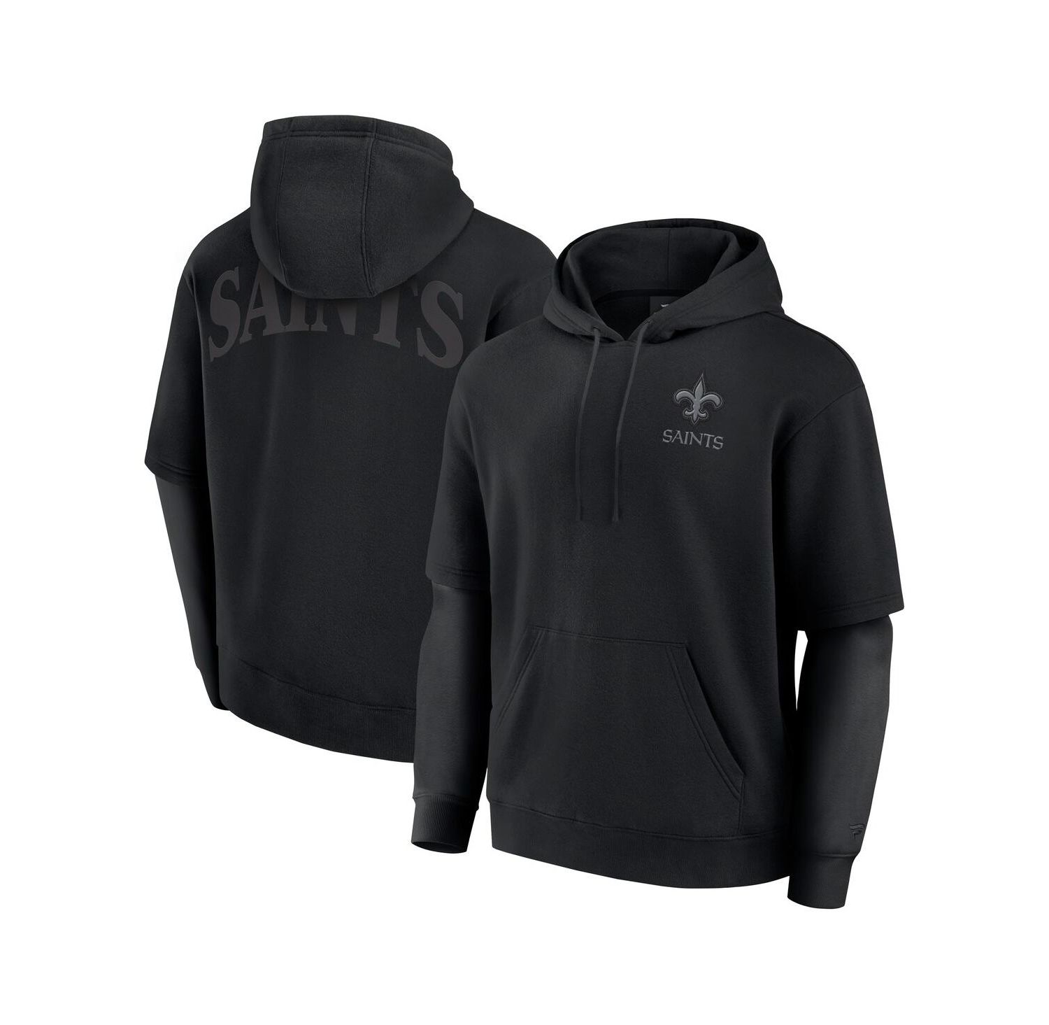 Men's and Women's Black New Orleans Saints Sleek Elements Pullover Hoodie