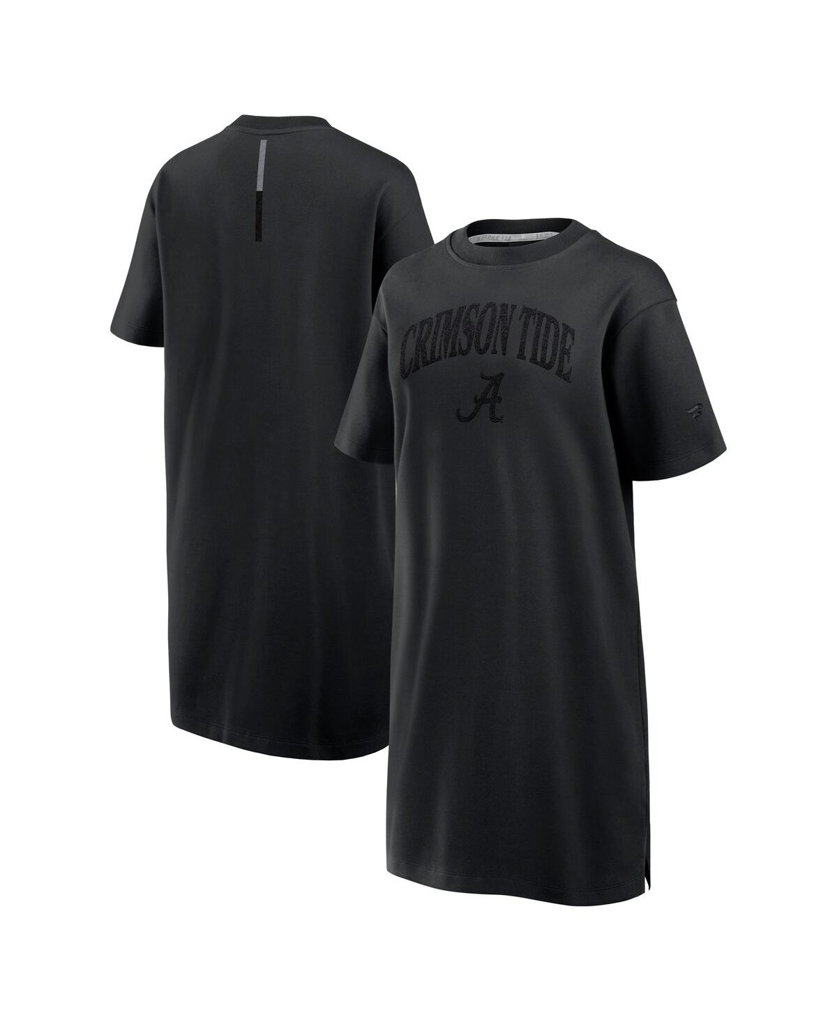 Fanatics Women's Black Alabama Crimson Tide Elements Go Tri-blend T-shirt Dress In Black