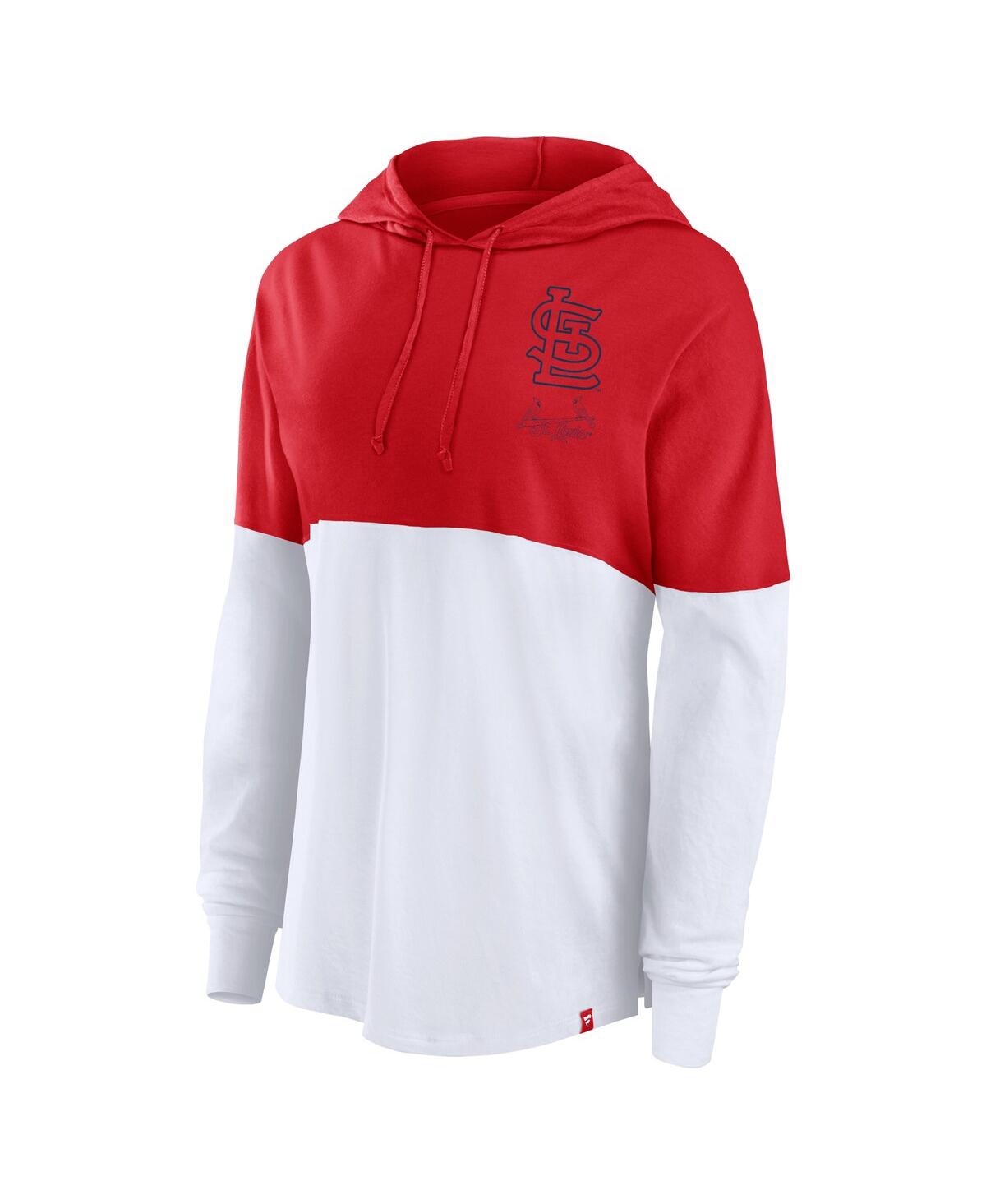Fanatics Women's Red/white St. Louis Cardinals Backup Option Pullover Hoodie In Red,white