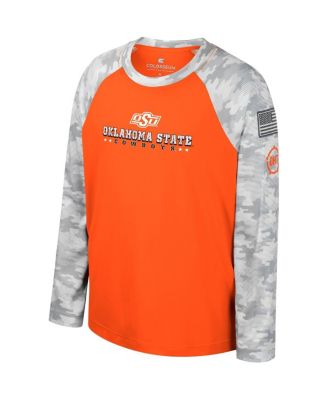 Big Boys and Girls Orange/Camo Oklahoma State Cowboys OHT Military Appreciation Dark Star Raglan Long Sleeve T-Shirt