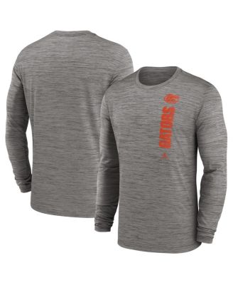 Jordan - Men's Heather Gray Florida Gators 2024 Sideline Velocity Performance Long Sleeve T-Shirt