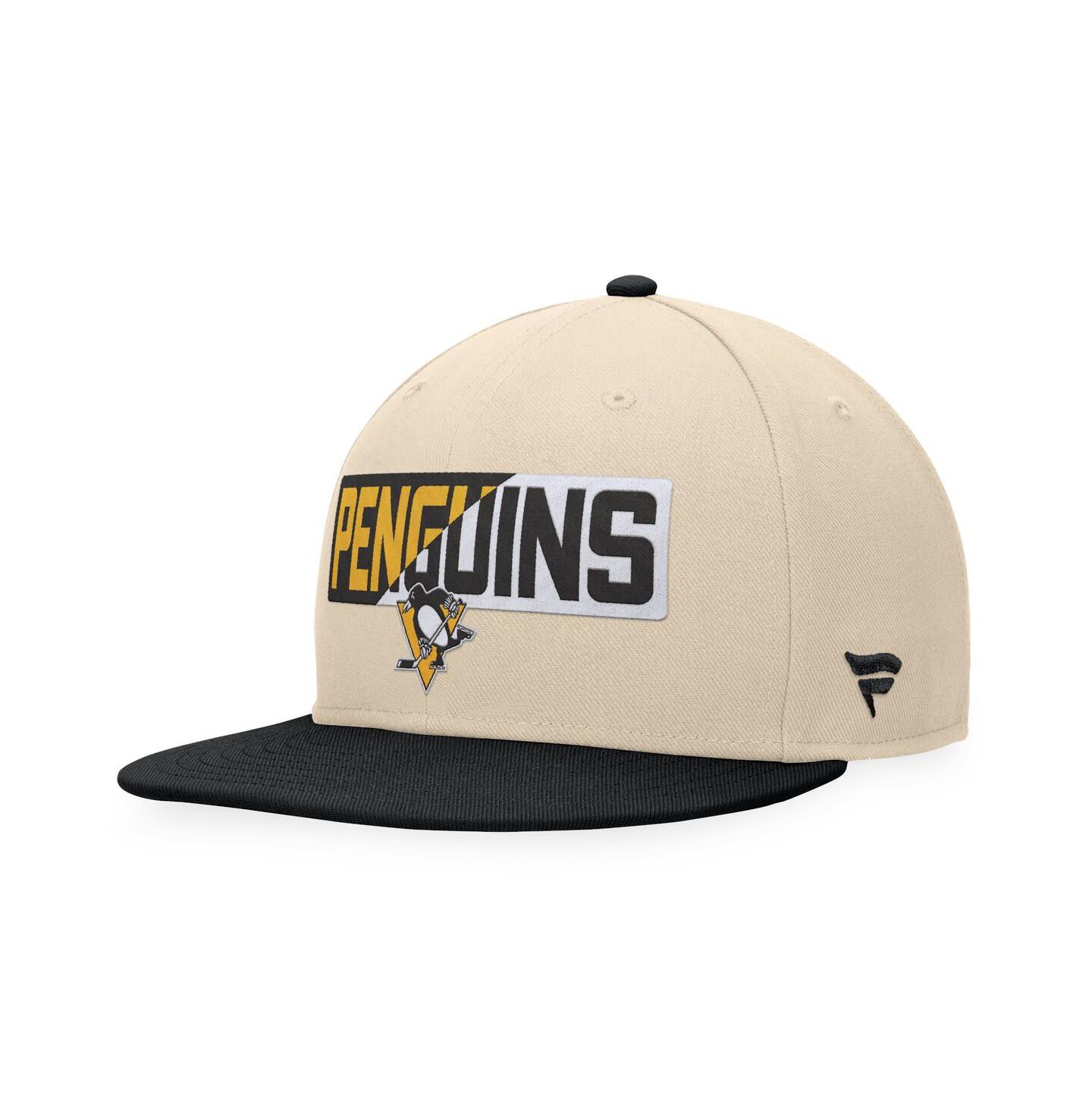 Мужская кепка Fanatics Cream/Black Pittsburgh Penguins Goalazo Snapback Hat — фото 1