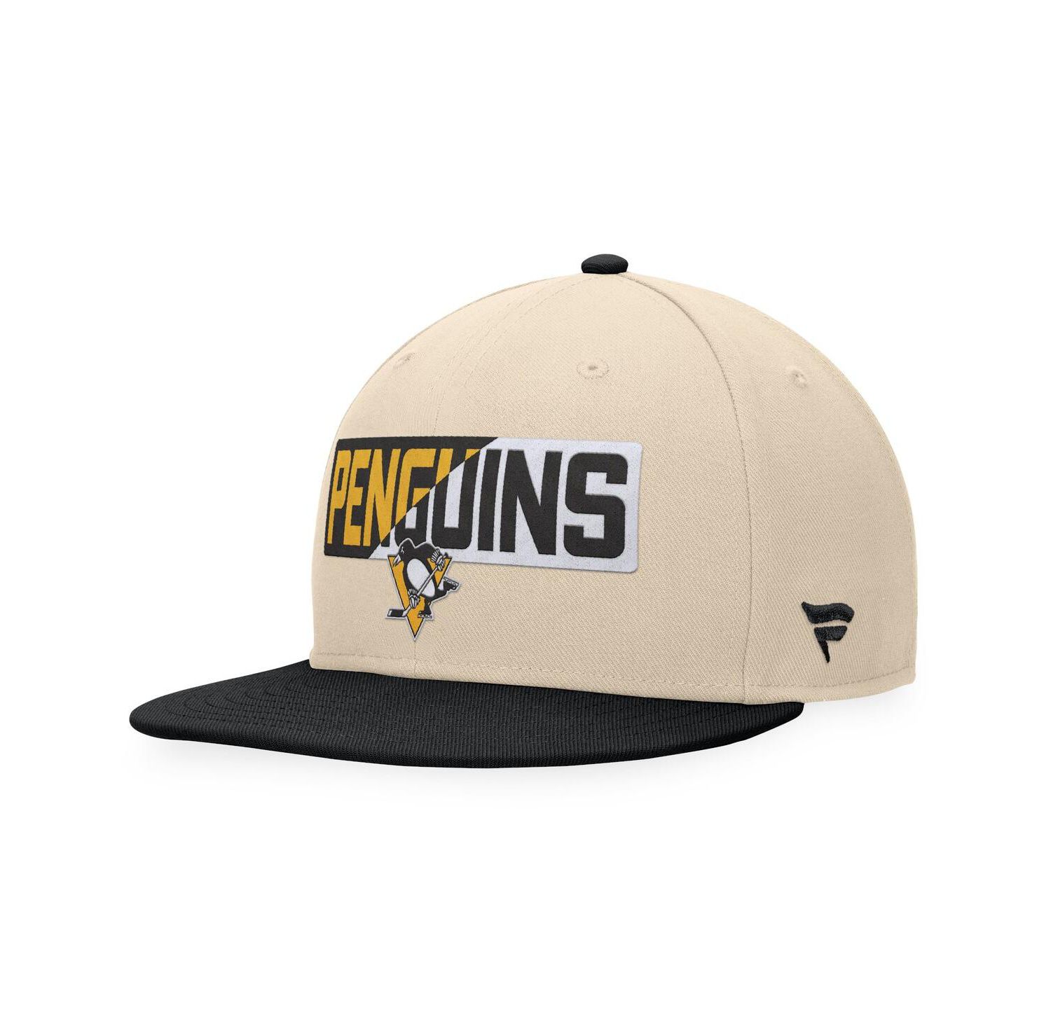 Men's Cream/Black Pittsburgh Penguins Goalazo Snapback Hat