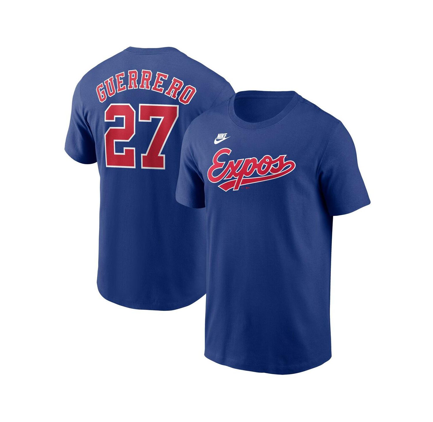 Men's Vladimir Guerrero Blue Montreal Expos Cooperstown Collection Fuse Name & Number T-Shirt