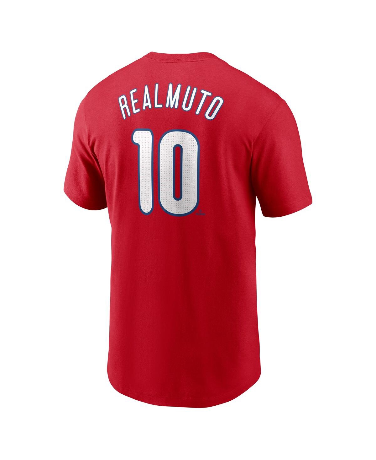 Nike Men's J.t. Realmuto Red Philadelphia Phillies Fuse Name Number T-shirt In Red