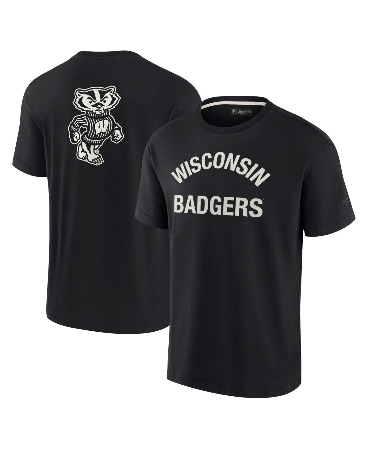 Fanatics Men's And Women's Black Wisconsin Badgers Elements Super Soft Short Sleeve T-shirt In Black